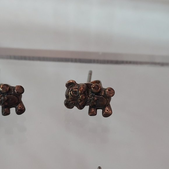 Earrings and pin Collection of pewter Bears LOT - Picture 2 of 7